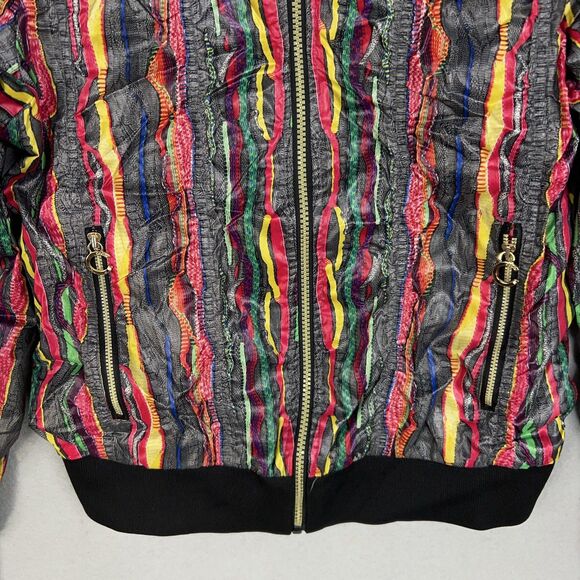 Coogi Jacket Womens Medium Bomber 3D Knit AOP Street Urban 90s Y2K Hip Hop - Picture 3 of 16